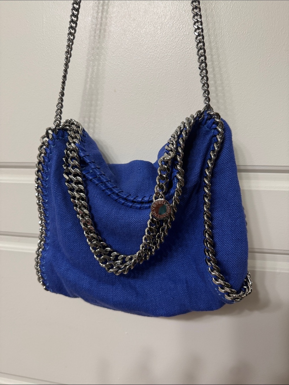 Stella McCartney Royal Blue Chain-Trim Shoulder Bag